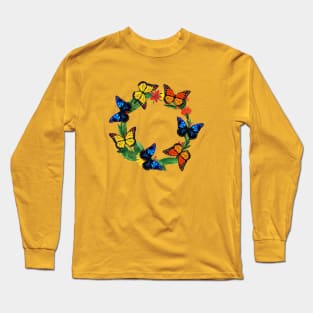 Butterflies on wreath Long Sleeve T-Shirt